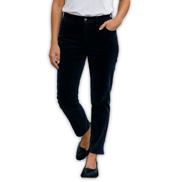 Lafayette 148 Pants Navy Blue Velour Straight Leg Classic Minimalist Size 6 - Picture 10 of 10